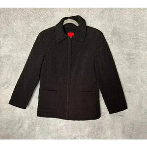 Esprit Women's Medium Black Quilted Jacket‎ Full Zip Front Pockets